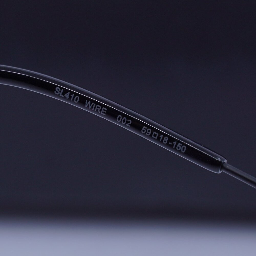 Saint Laurent SL410 WIRE 002 Square Sunglasses - Black - Picture 3 of 9